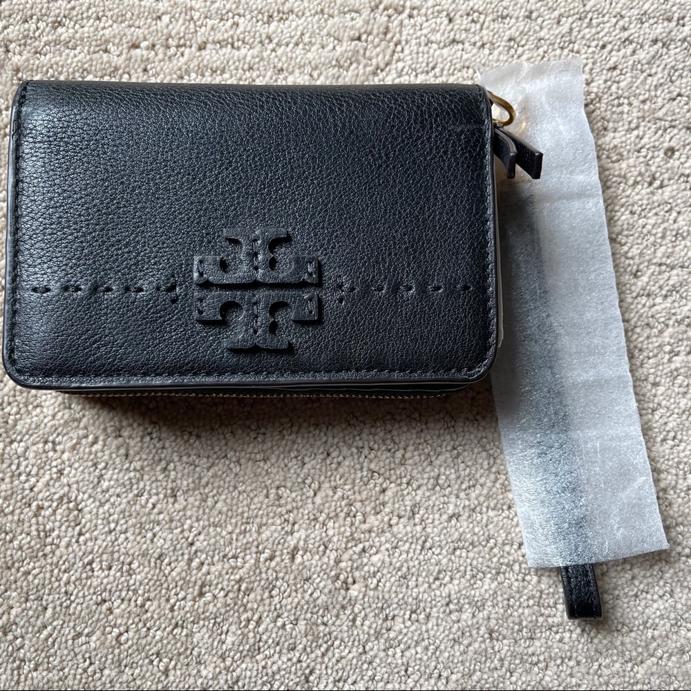 Tory Burch McGraw medium bi-fold wallet black